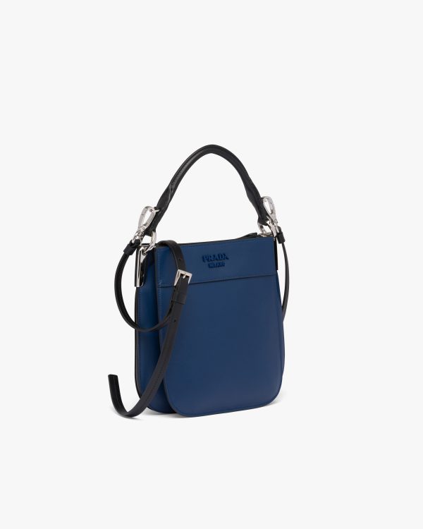 Bright Blue/black Small Leather Prada Margit bag - Image 3