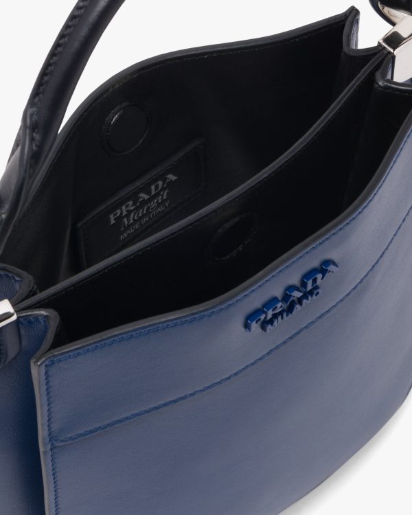 Bright Blue/black Small Leather Prada Margit bag - Image 5