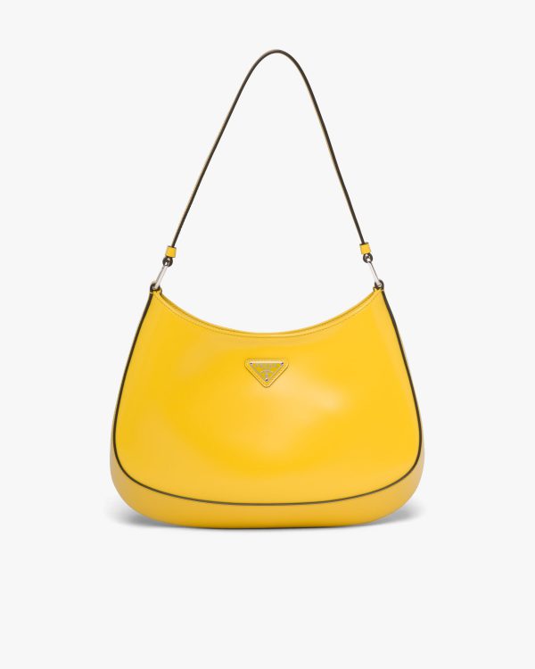 Bright Yellow N Prada Cleo brushed leather shoulder bag