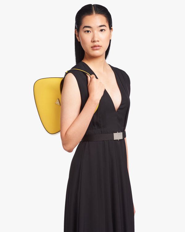 Bright Yellow N Prada Cleo brushed leather shoulder bag - Image 2