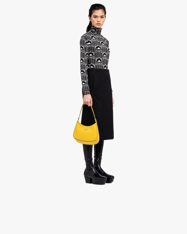 Bright Yellow N Prada Cleo brushed leather shoulder bag - Image 7