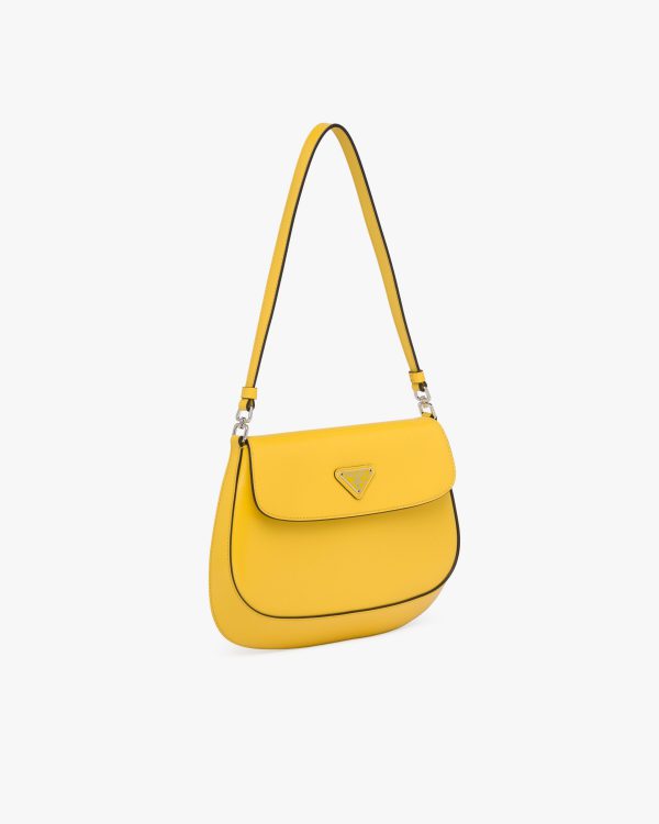Bright Yellow N Prada Cleo brushed leather shoulder bag with flap - Image 3