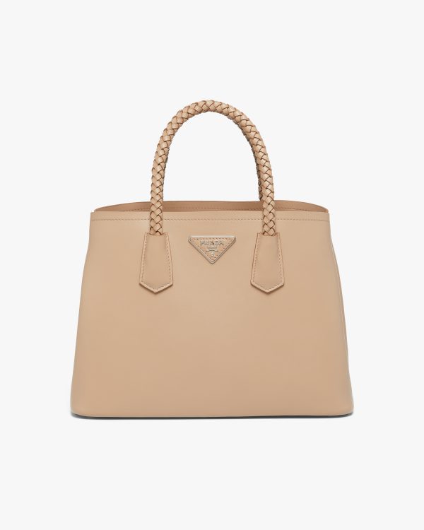 Cameo Beige Prada Double medium leather handbag