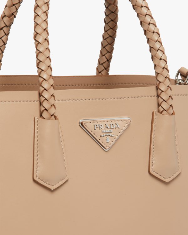 Cameo Beige Prada Double medium leather handbag - Image 6