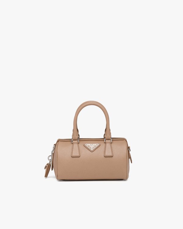 Cameo Beige Saffiano leather top-handle bag