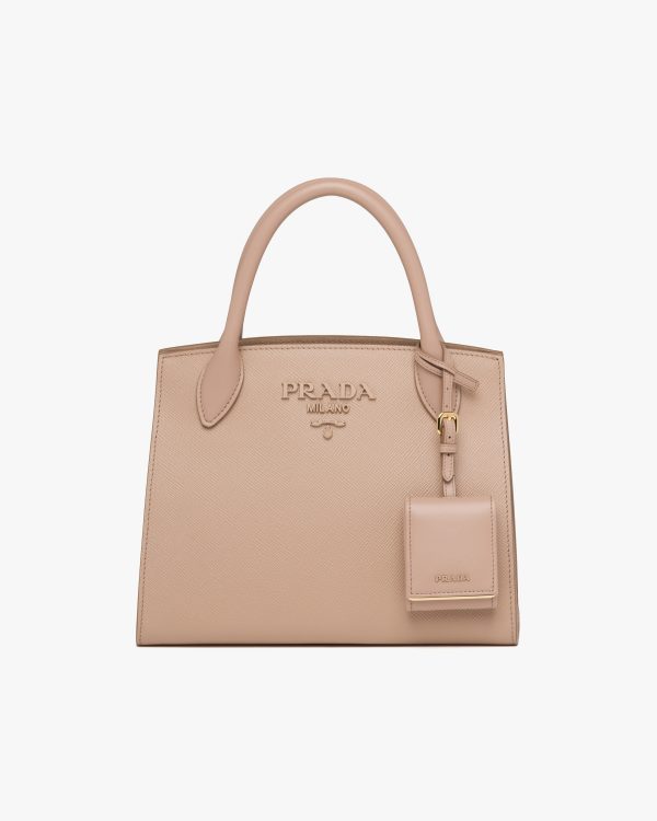 Cameo Beige Small Saffiano Leather Prada Monochrome Bag