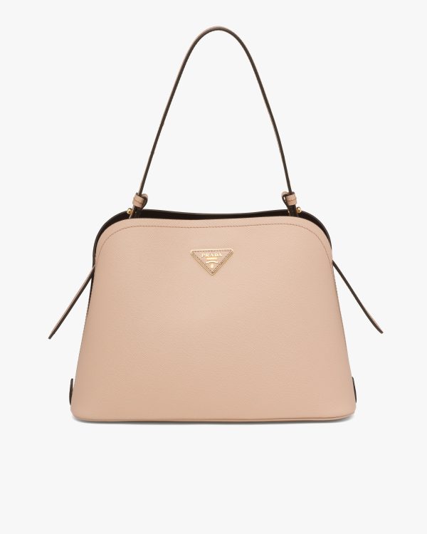 Cameo/black Saffiano Leather Prada Matinee Bag