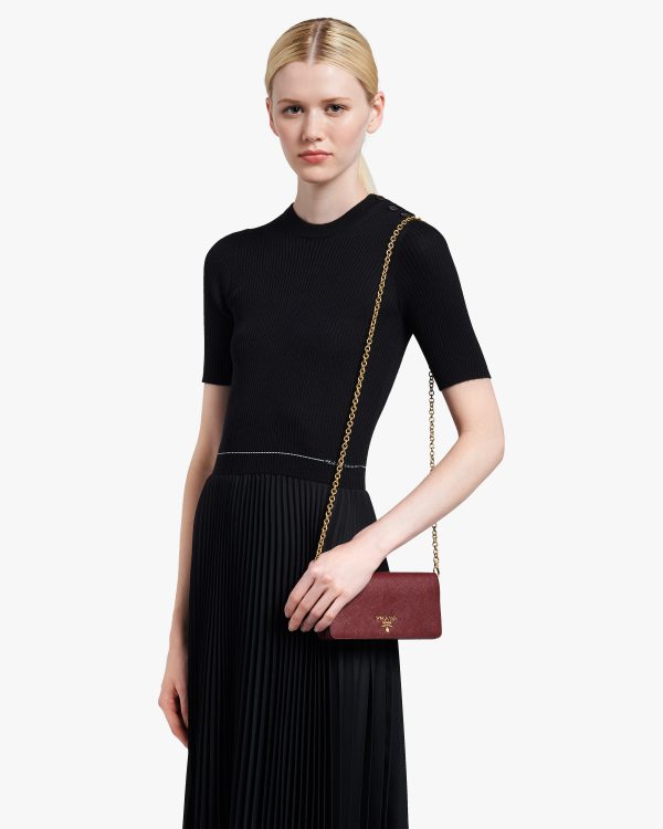 Cerise Saffiano leather mini-bag - Image 2