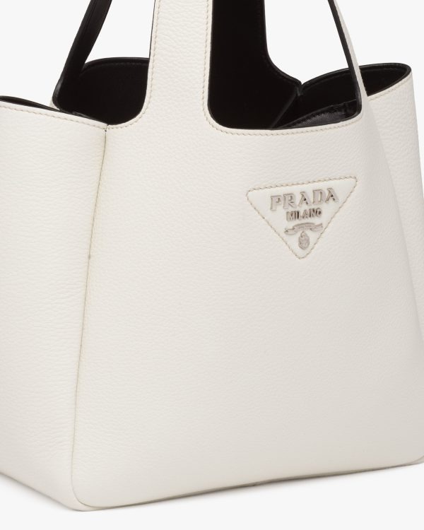 Chalk White Prada Flou leather tote - Image 2