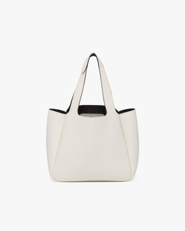 Chalk White Prada Flou leather tote - Image 4