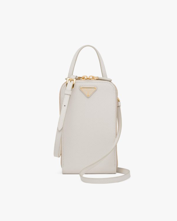 Chalk White Saffiano leather mini-bag