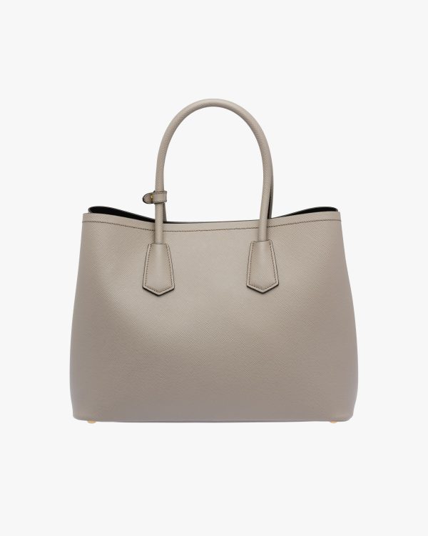 Clay/ Black Medium Saffiano Leather Double Prada Bag - Image 4