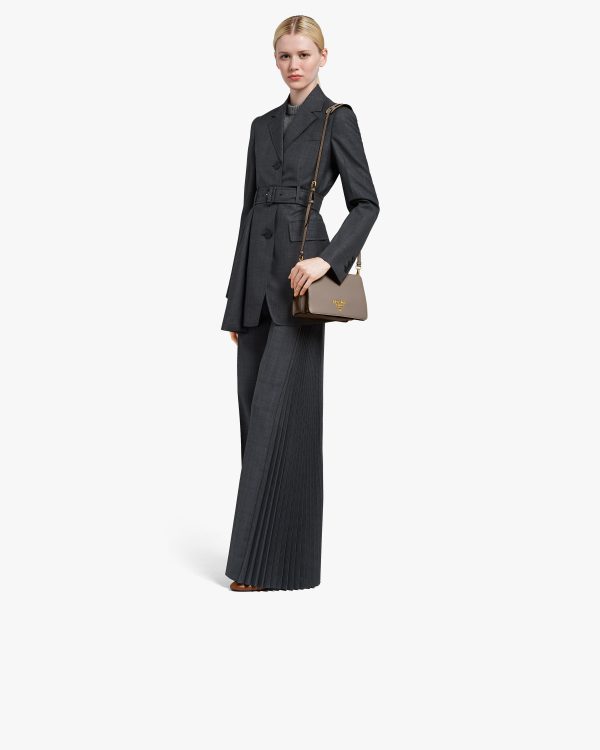 Clay Gray Leather Shoulder Bag - Image 7