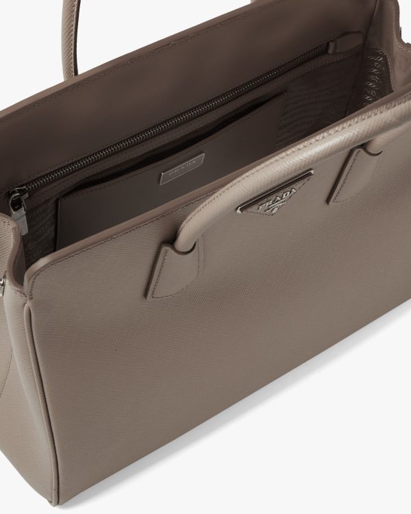 Clay Gray Medium Saffiano leather handbag - Image 5