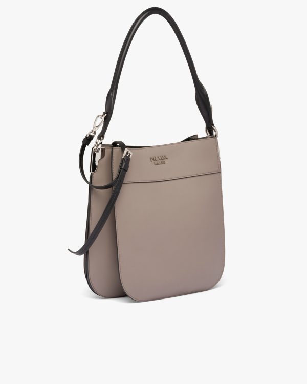 Clay Grey/black Medium Leather Prada Margit Bag - Image 3
