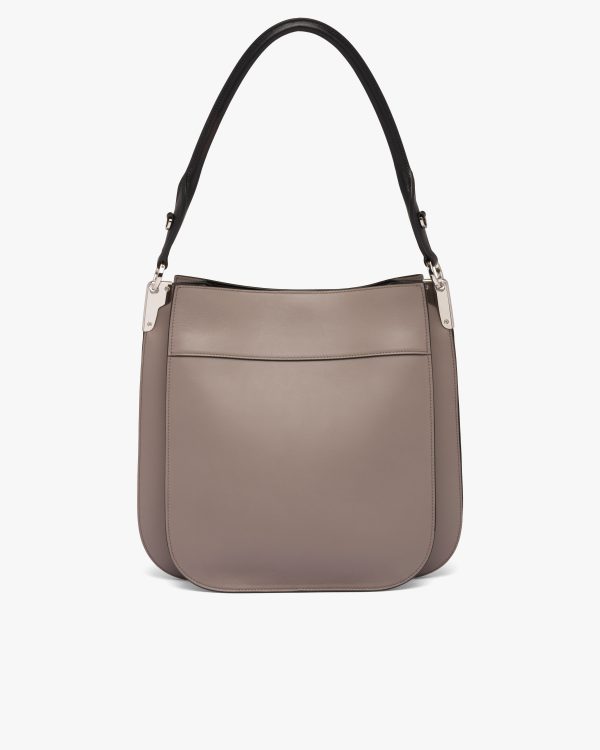 Clay Grey/black Medium Leather Prada Margit Bag - Image 4