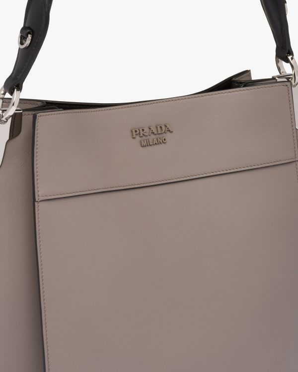 Clay Grey/black Medium Leather Prada Margit Bag - Image 6
