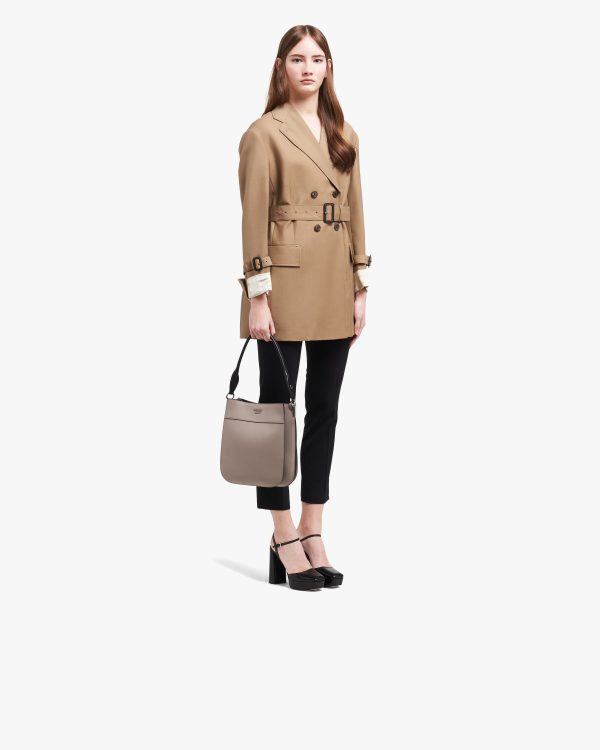 Clay Grey/black Medium Leather Prada Margit Bag - Image 7