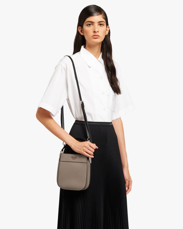 Clay Grey/black Small Leather Prada Margit bag - Image 2