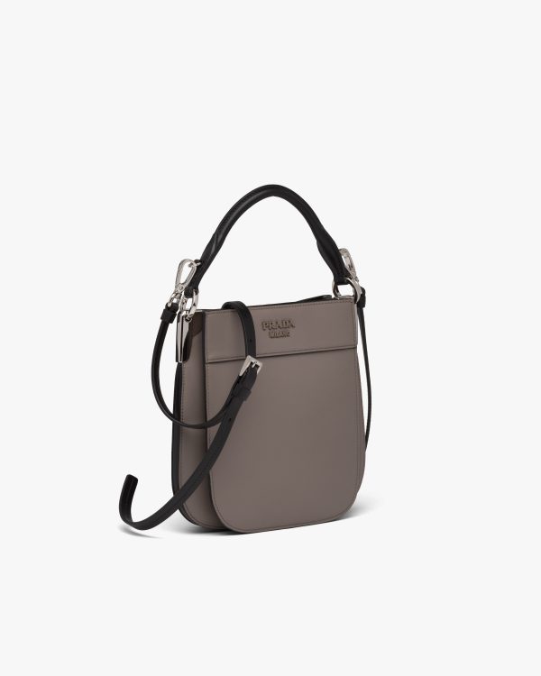 Clay Grey/black Small Leather Prada Margit bag - Image 3