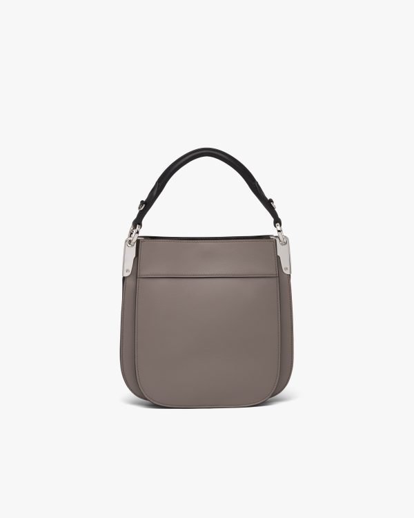 Clay Grey/black Small Leather Prada Margit bag - Image 4