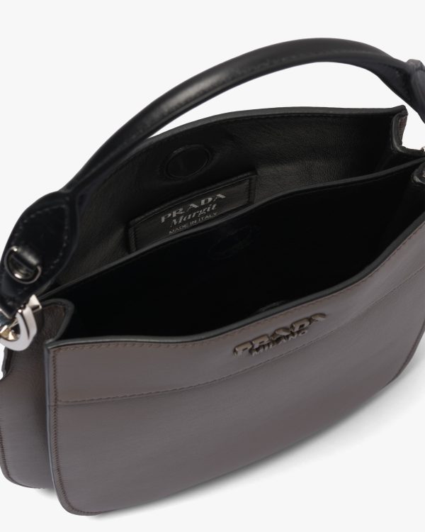 Clay Grey/black Small Leather Prada Margit bag - Image 5