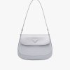 Cornflower Blue Prada Cleo brushed leather shoulder bag with flap