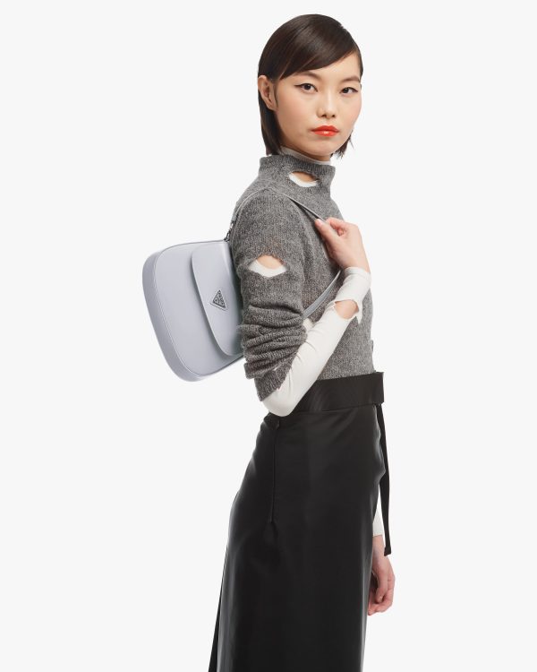 Cornflower Blue Prada Cleo brushed leather shoulder bag with flap - Image 2