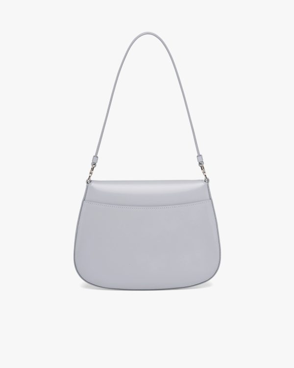 Cornflower Blue Prada Cleo brushed leather shoulder bag with flap - Image 4