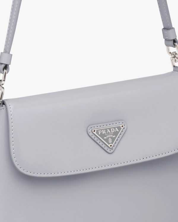 Cornflower Blue Prada Cleo brushed leather shoulder bag with flap - Image 6