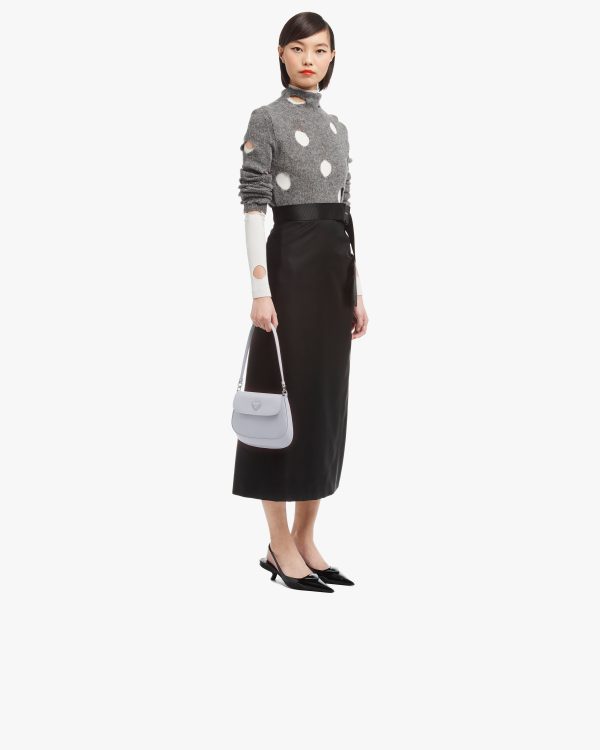 Cornflower Blue Prada Cleo brushed leather shoulder bag with flap - Image 7