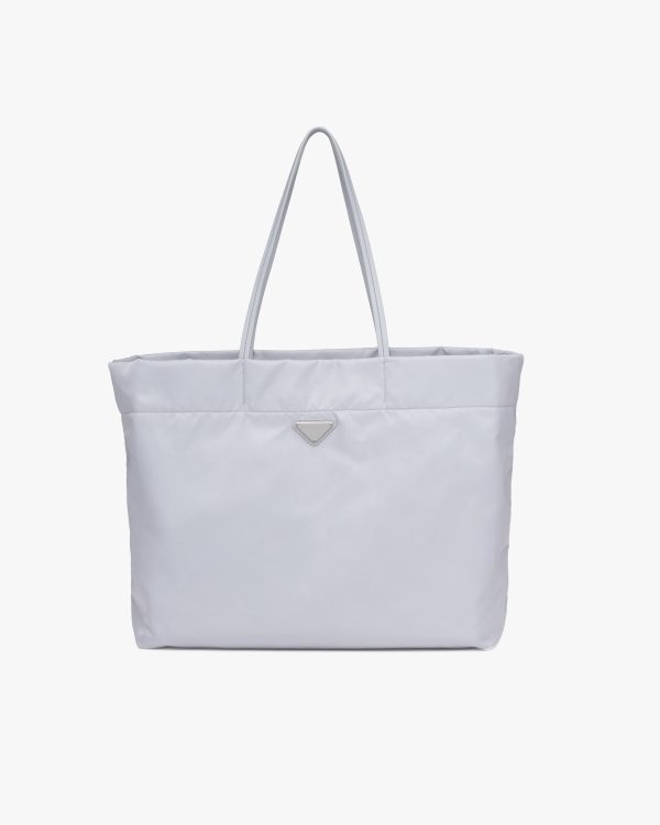Cornflower Blue Re-Nylon and Saffiano leather tote bag