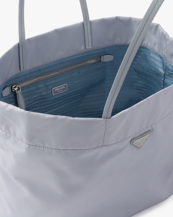 Cornflower Blue Re-Nylon and Saffiano leather tote bag - Image 5