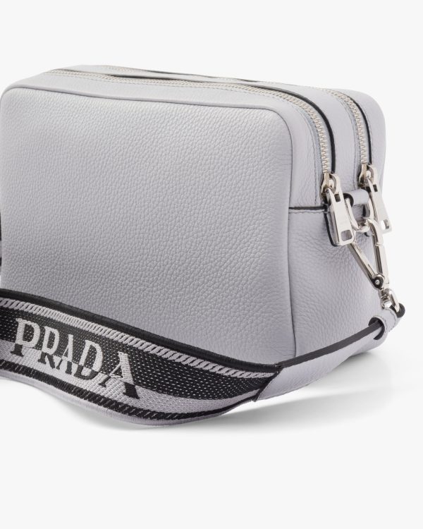 Cornflower Prada Flou leather bag with shoulder strap - Image 5
