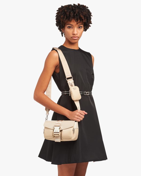 Desert Beige Prada Pocket nylon and brushed leather bag - Image 2