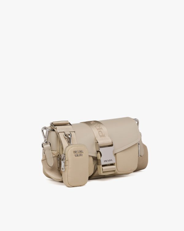 Desert Beige Prada Pocket nylon and brushed leather bag - Image 3