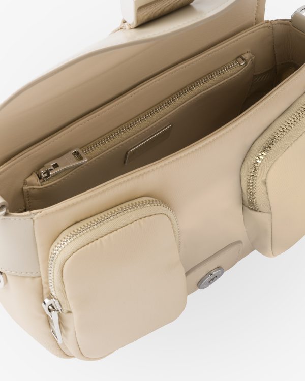 Desert Beige Prada Pocket nylon and brushed leather bag - Image 5