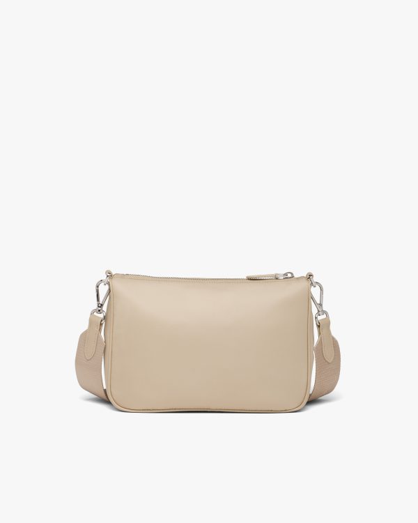 Desert Beige Re-Nylon and Saffiano leather shoulder bag - Image 4