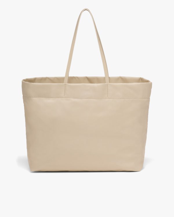 Desert Beige Re-Nylon and Saffiano leather tote bag - Image 4