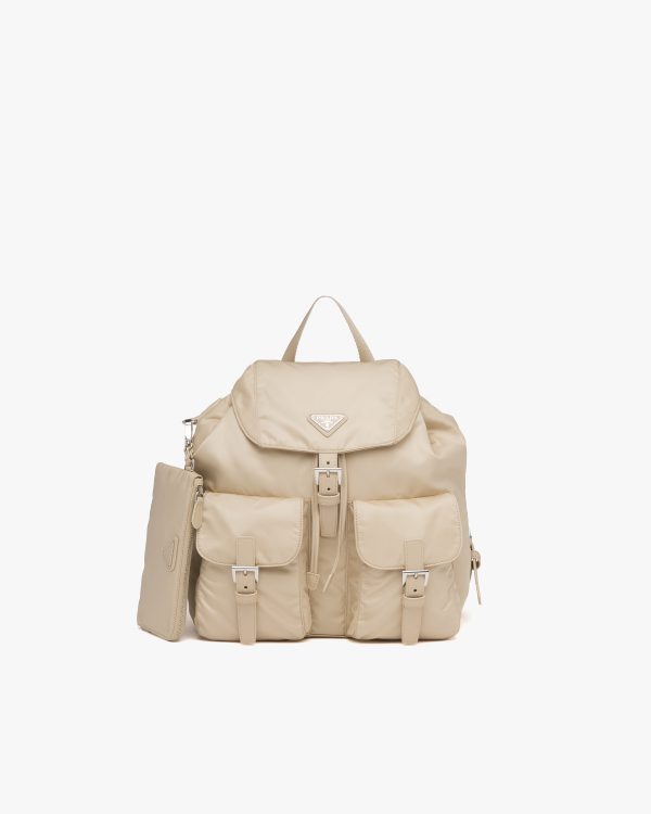 Desert Beige Re-Nylon medium backpack