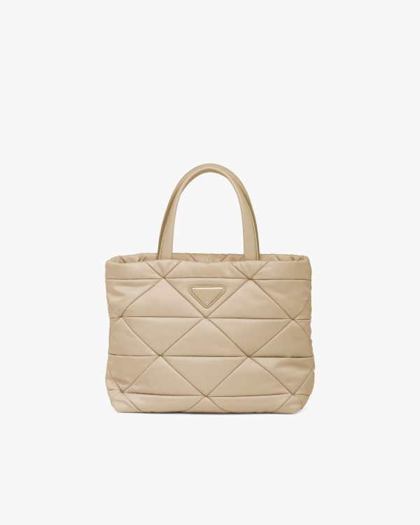 Desert Beige Re-Nylon padded tote bag