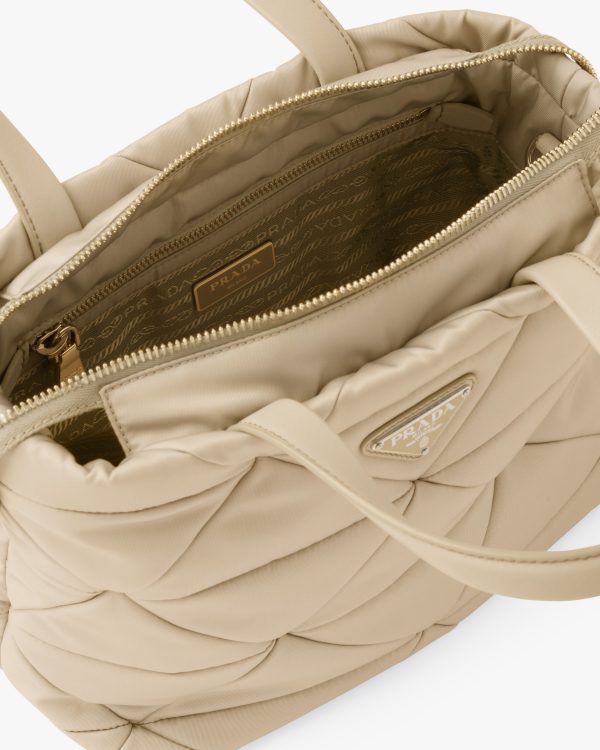 Desert Beige Re-Nylon padded tote bag - Image 5