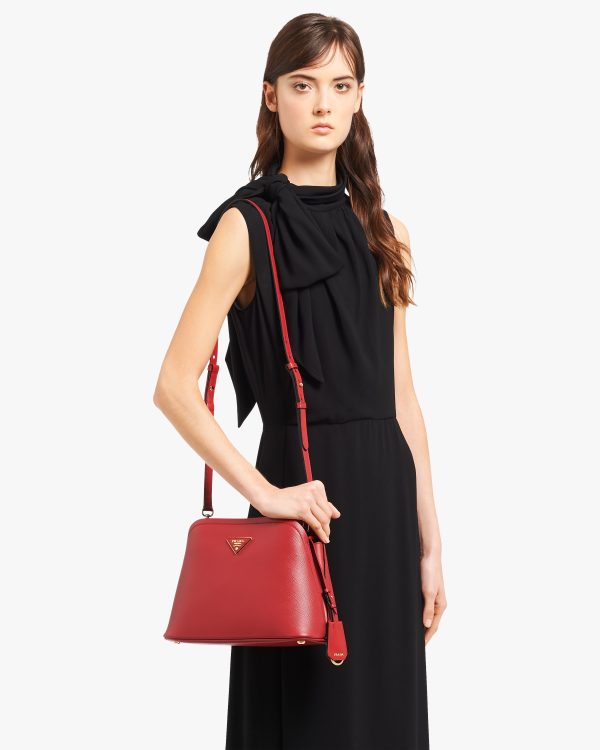 Fiery Red Medium Saffiano Leather Prada Matinee Bag - Image 2
