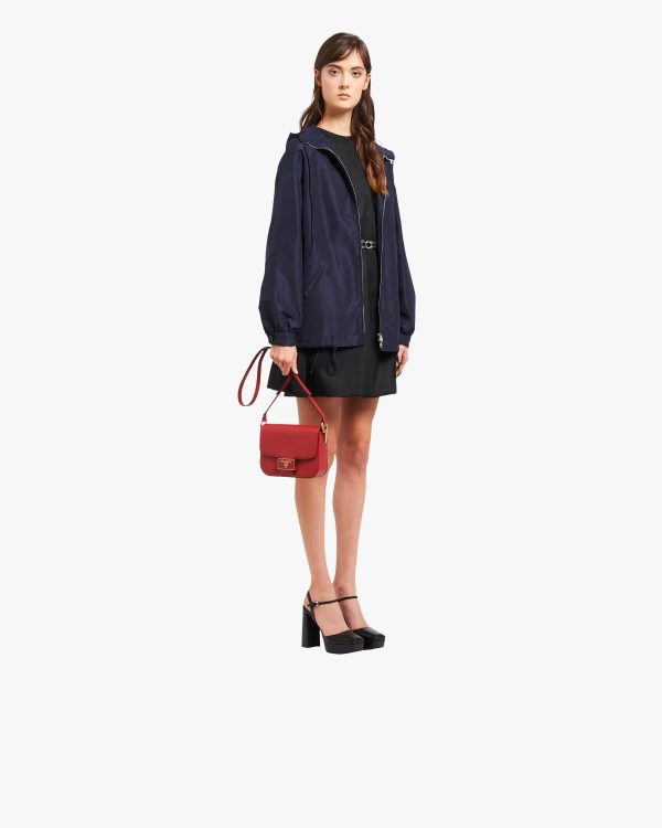 Fiery Red Saffiano Leather Prada Embleme Bag - Image 7