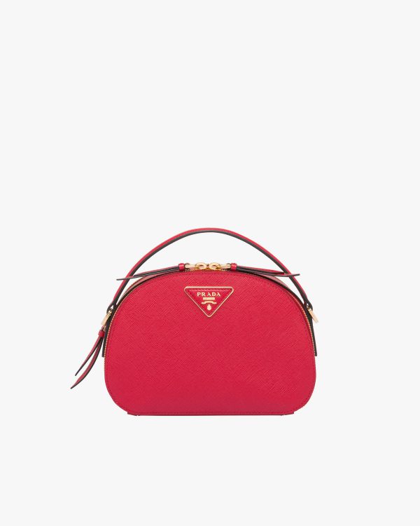 Fiery Red Saffiano Leather Prada Odette Bag