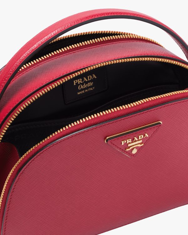 Fiery Red Saffiano Leather Prada Odette Bag - Image 5