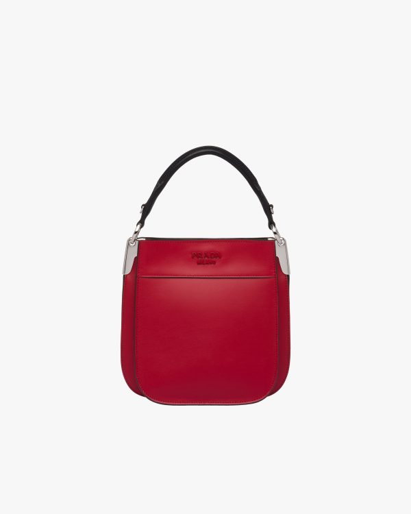 Fiery Red/black Small Leather Prada Margit bag