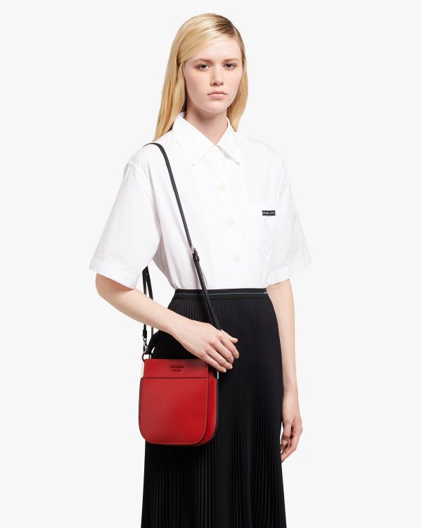 Fiery Red/black Small Leather Prada Margit bag - Image 2