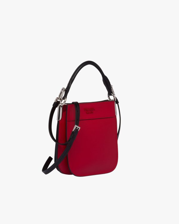 Fiery Red/black Small Leather Prada Margit bag - Image 3
