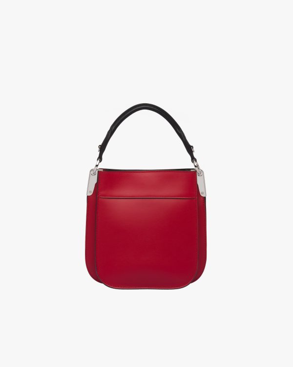 Fiery Red/black Small Leather Prada Margit bag - Image 4